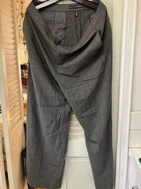 Lined Gray Draped Front Women's Dress Pants